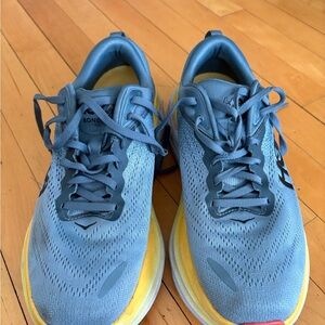 Hoka Men's Gray and Yellow Athletic Shoes